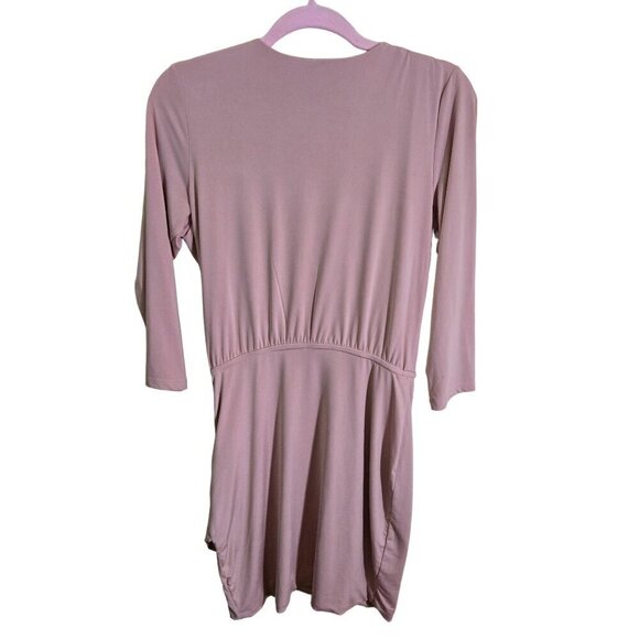 Lovers + Friends Revolve Love Happy V Neck Faux Wrap Ruched Dress Size S - Picture 3 of 9